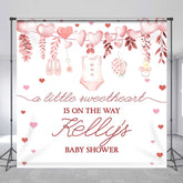 Lofaris Pink Sweetheart Custom Name Baby Shower Backdrop